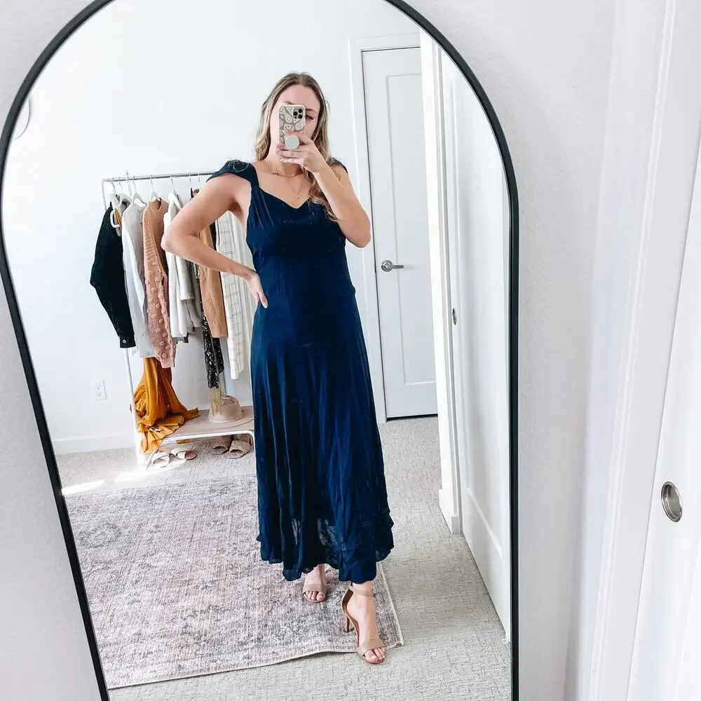 Reformation Navy Blue Maxi Dress Gown - Picture 13 of 14